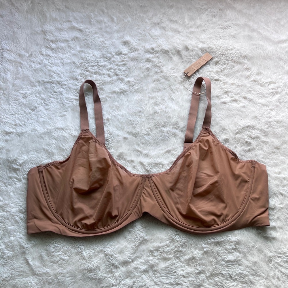 Skims Fits Everybody Unlined Underwire Bra Sienna Brown Size 44D BR-UWR-0351 NEW